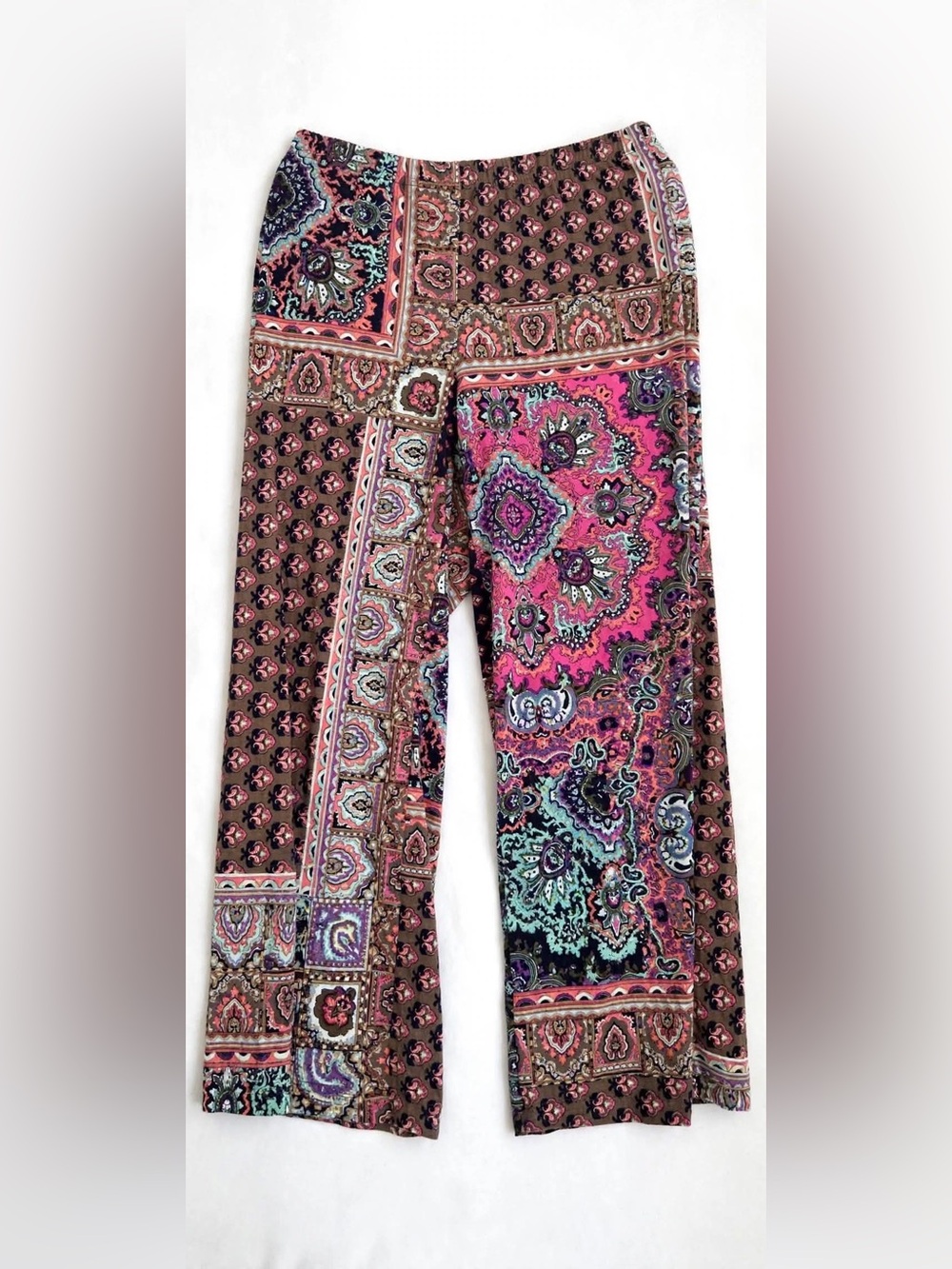 Chico Bohemian Paisley Print Women's Pants - Pink Multi
